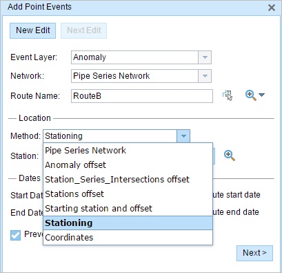 Choosing the Stationing method