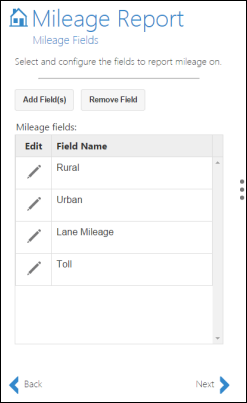 Four mileage fields are added